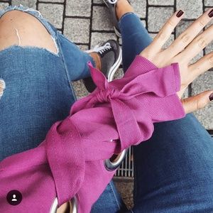 Topshop Corset Sleeve Sweatshirt